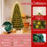 Dirbtinė Kalėdinė Eglutė 180 cm su Šviesolaidžiais ir 8 Apšvietimo Režimais (Žalia)