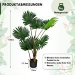 120 cm dirbtinė palmė su 8 lapais (Žalia)