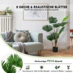 120 cm dirbtinė palmė su 8 lapais (Žalia)