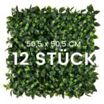 Dirbtinė gyvatvorė 50 5 x 50 5 cm 12 vienetų (Žalia)