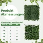 Dirbtinė gyvatvorė 50 5 x 50 5 cm 12 vienetų (Žalia)