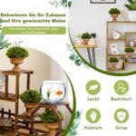 Dirbtinės mini pušaitės su puodeliais (4 vnt) (Žalia)