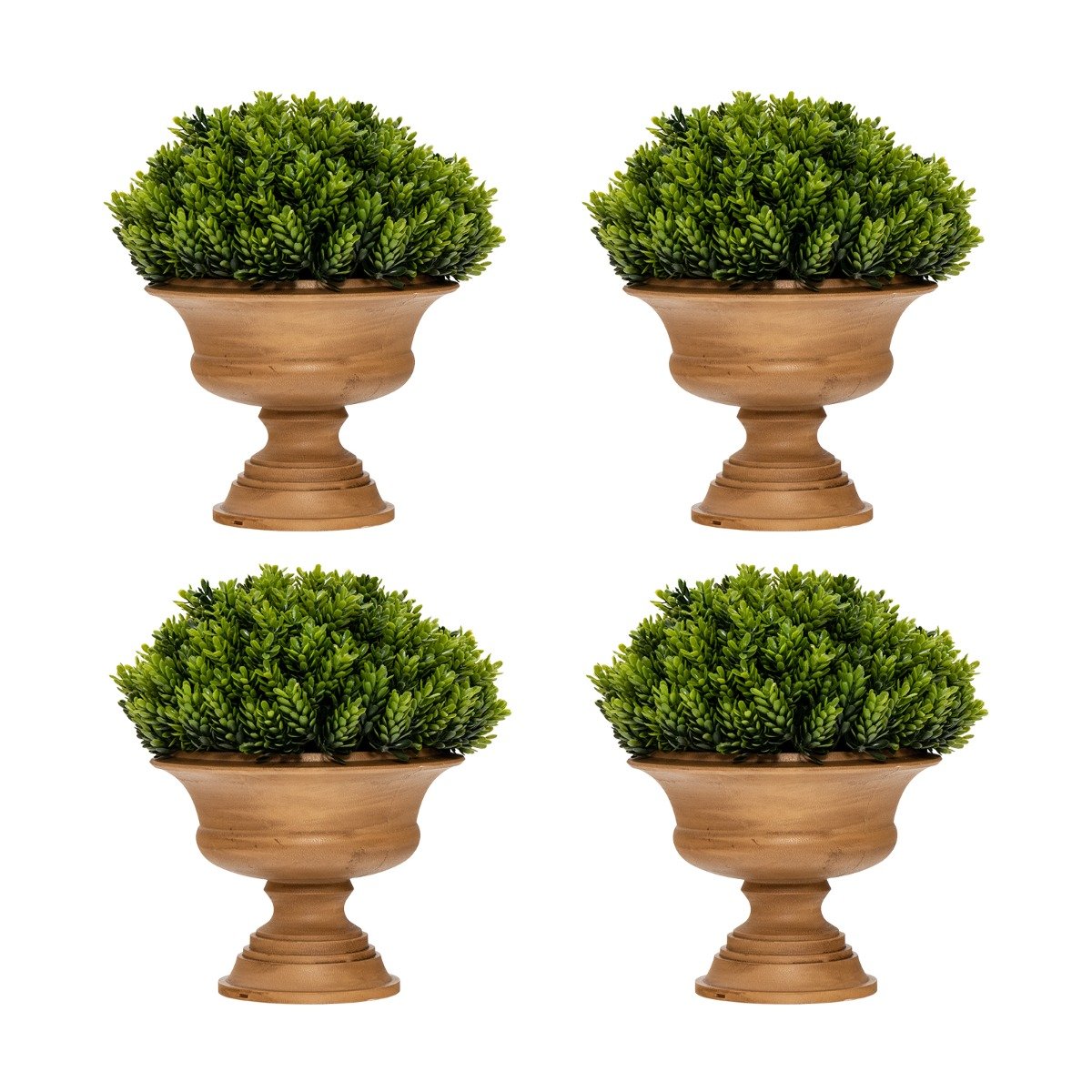 kunstpflanzen-hz10096gn-4_8_ Dirbtinės mini pušaitės su puodeliais (4 vnt) (Žalia)