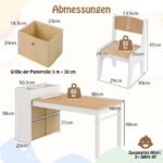 Dailės stalas ir kėdės vaikams natūralios spalvos (Natūrali)