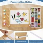 Vaikiškas medinis stalas su 3 funkcijų kėdėmis (Natūrali)