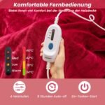 Elektrinė šildoma antklodė 150x200 cm su laikmačiu (Raudona)