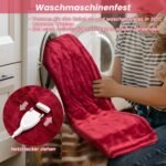 Elektrinė šildoma antklodė 150x200 cm su laikmačiu (Raudona)