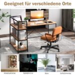 L raidės kampinis rašomasis stalas su atviromis lentynomis (Riešuto)