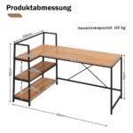 L raidės kampinis rašomasis stalas su atviromis lentynomis (Riešuto)