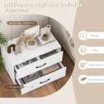 Stalčių komoda su tvirta konstrukcija (Balta)