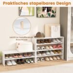 78 cm ilgio šešių pakopų batų lentyna (Balta)