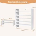 78 cm ilgio šešių pakopų batų lentyna (Balta)