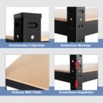 Metalinis penkių aukštų sulankstomas sandėliavimo stovas (Juoda)