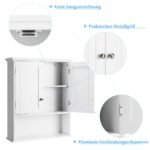 Sieninė spintelė su 2 durelėmis 60 x 20 x 70 5 cm (Balta)