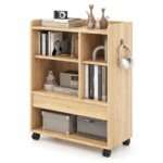 Mobilioji biuro spintelė su stalčiumi ir reguliuojamomis lentynomis (Natūrali)
