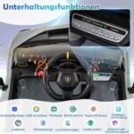 Elektrinis Lamborghini automobilis vaikams su nuotolinio valdymo pulteliu ir LED apšvietimu (Pilka)