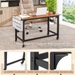 Rašomasis stalas su ratukais ir nuimama talpykla (Natūrali)