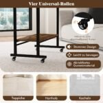 Mobilus kompiuterio stalas su klaviatūros lentyna ir laikikliais (Rustikalinė Ruda)