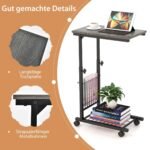 Reguliuojamo aukščio C formos staliukas su laikymo krepšiu (Pilka)