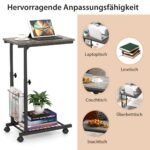 Reguliuojamo aukščio C formos staliukas su laikymo krepšiu (Pilka)