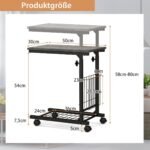 Reguliuojamo aukščio C formos staliukas su laikymo krepšiu (Pilka)