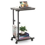 Reguliuojamo aukščio C formos staliukas su laikymo krepšiu (Pilka)