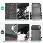 Sulankstomas pilkos spalvos lauko krėslas su gėrimų laikikliu (Pilka)