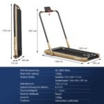 Sulankstomas 2-in-1 bėgimo takelis su programėle ir nuotolinio valdymo pultu (Geltona)