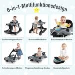 Daugiafunkcis stumiamas vežimėlis su reguliuojamu aukščiu (Pilka)