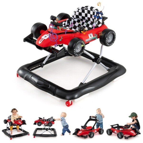 Kūdikio vežimėlis 4in1 su reguliuojamu aukščiu (Raudona)