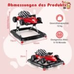 Kūdikio vežimėlis 4in1 su reguliuojamu aukščiu (Raudona)