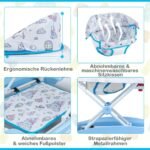 Kūdikio vežimėlis-stūmiklis 6-in-1 su nuimamu žaidimų skydeliu (Mėlyna)