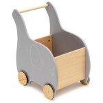 Medinis vaikiškas vežimėlis Drambliukas (Pilka)