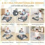 Kūdikio interaktyvusis vežimėlis su žaidimų lenta (Pilka)