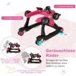 DaugiFunkcis vaikštynukas su interaktyviu žaislų skydeliu (Tamsiai rožinė)