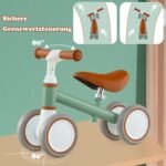 Vaikiškas balansinis dviratukas su reguliuojamu vairu ir sėdyne (Žalia)