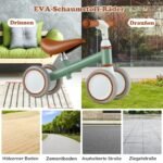 Vaikiškas balansinis dviratukas su reguliuojamu vairu ir sėdyne (Žalia)