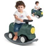 Vaikiškas 3-in-1 supamas žaislas ir riedlentė su nuimamu balansiniu pagrindu (Žalia)