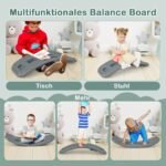 Vaikiškas 3-in-1 supamas žaislas ir riedlentė su nuimamu balansiniu pagrindu (Žalia)