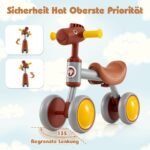 Vaikiškas balansinis keturratis dviratukas (Ruda)