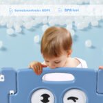 Plastikinis maniežas vaikams su žaislų lenta (Mėlyna ir balta)