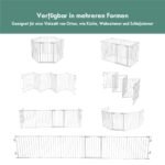 Daugiafunkcinė sulankstoma metalinė apsauginė tvorelė su varteliais ir tvirtinimu prie sienos (Balta)