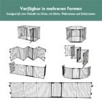 Sulankstoma metalinė apsauginė tvorelė su durelėmis (Juoda)