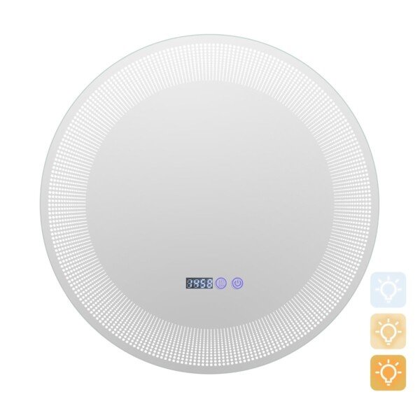 LED kosmetinis veidrodis su lietimui jautriu jungikliu ir apsauga nuo rasojimo (Sidabrinė)