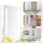 LED vonios veidrodis su lietimui jautriu jungikliu 70 x 50 cm (Sidabrinė)