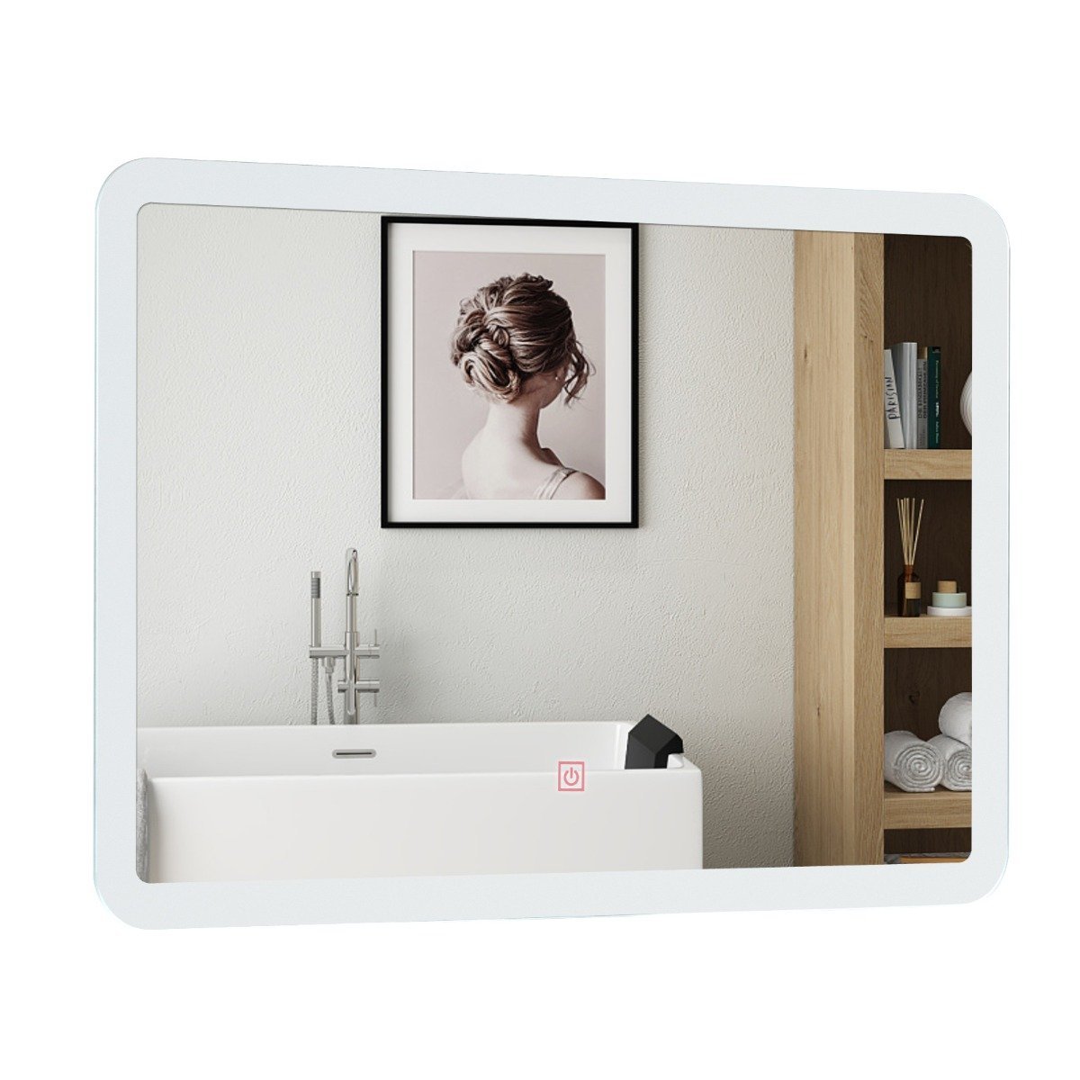 led-beleuchteter-_badezimmerspiegel-ba7636us-1_2_ LED vonios veidrodis su lietimui jautriu ir reguliuojamu apšvietimu 70x50 cm (Sidabrinė)