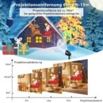 LED Projektorius Kalėdoms su besisukančiu projektoriaus dangteliu (Juoda)