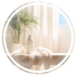 LED vonios veidrodis su apšvietimu apvalus 60 cm (Sidabrinė)