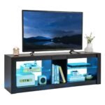 TV spintelė su LED apšvietimu skirta iki 65 colių televizoriams (Juoda)