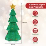 Apšviesta dirbtinė eglutė 190 cm su 200 LED lempučių (Žalia)